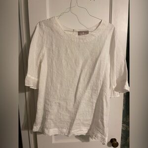 White Relaxed Blouse with Peter Pan Collar